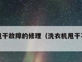 洗衣机正常甩干故障分析与解决方案（探讨洗衣机甩干故障的原因及解决方法）