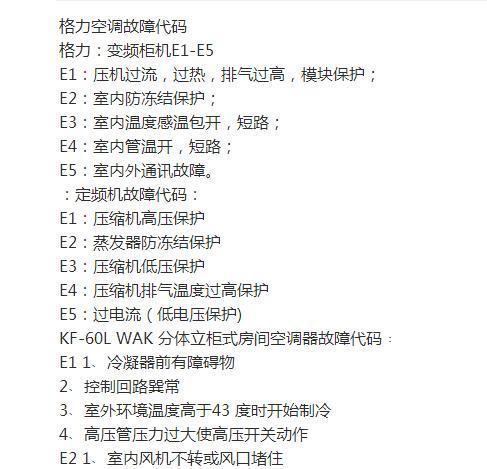 格兰仕空调E04故障代码维修指南（解决格兰仕空调显示E04错误代码的方法及步骤）  第1张