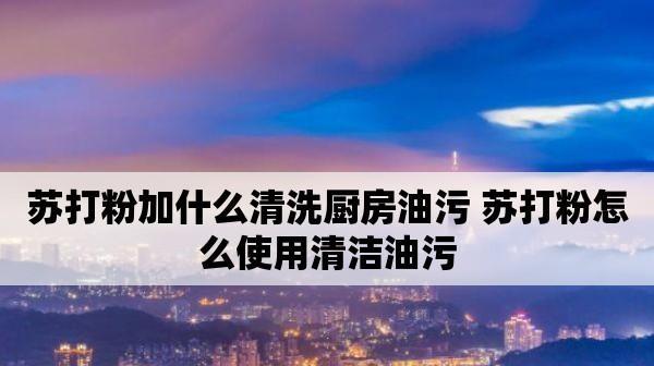 苏打清洗油烟机，轻松除去顽固油垢（简单实用的苏打清洁方法）  第3张