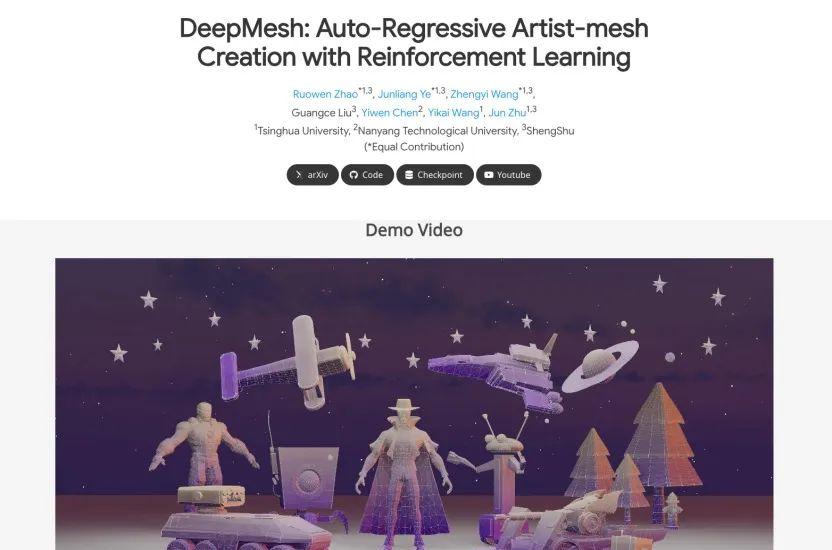 清华朱军团队 | 从点云到高保真三维网格：DeepMesh突破自回归生成瓶颈  第2张